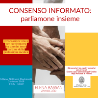 Eventi: tavola rotonda “Consenso Informato: parliamone insieme” – Milano, 3 ottobre 2019